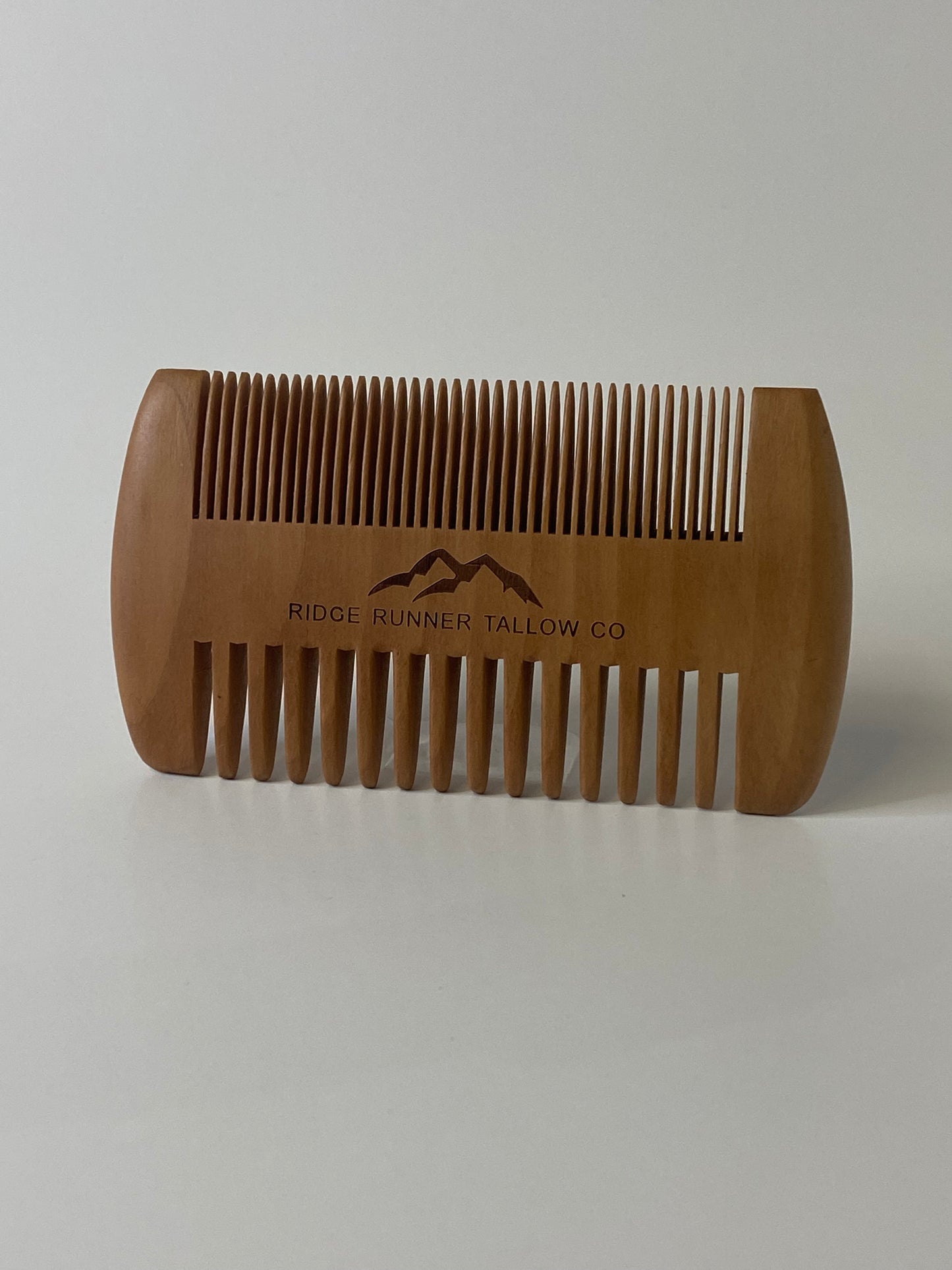 Wooden Beard comb, front view