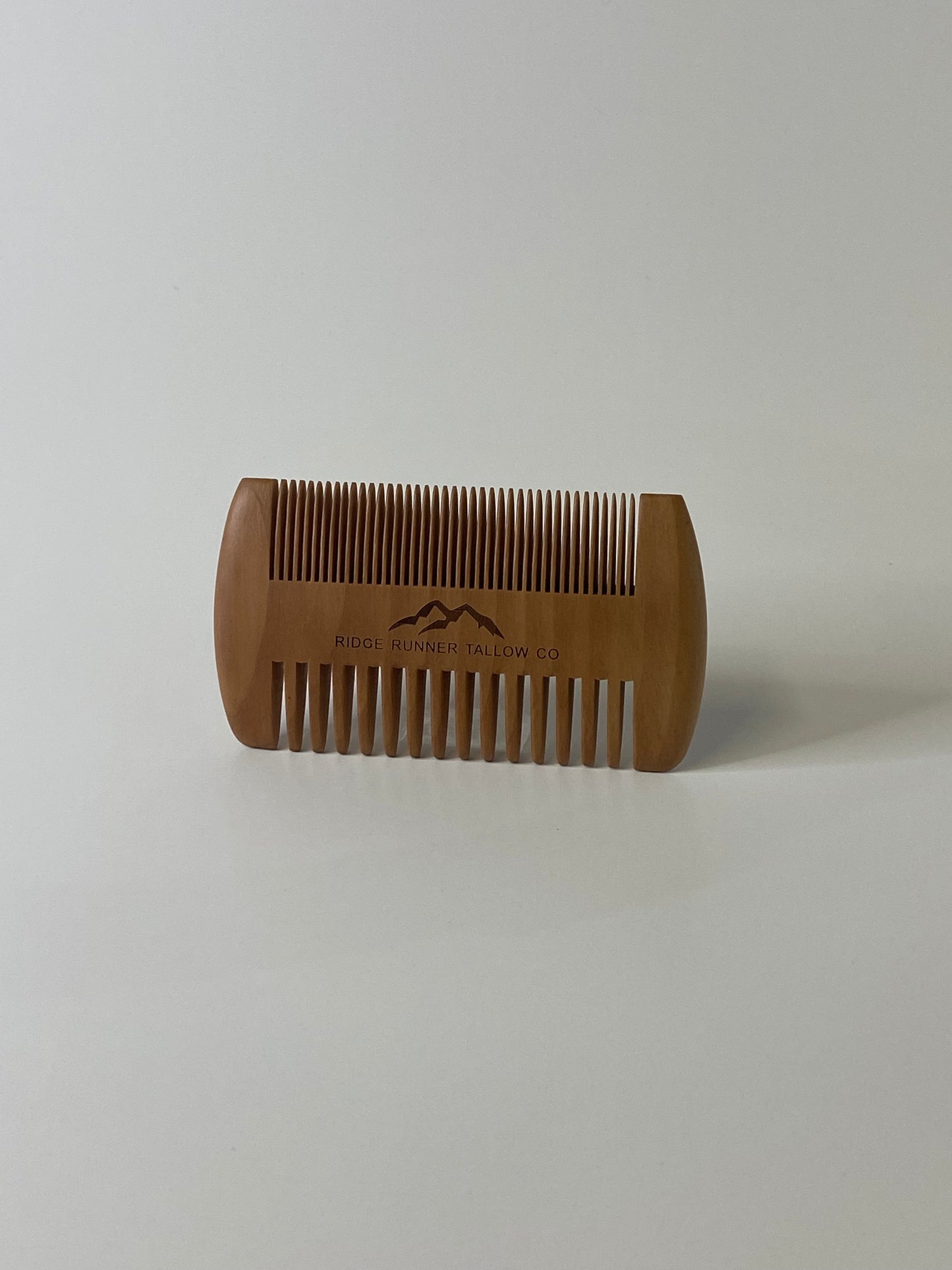 Wooden beard comb, zoom out