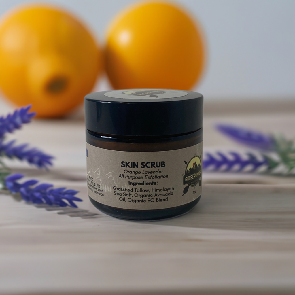 Orange lavender tallow balm skin scrub, 2 orange 