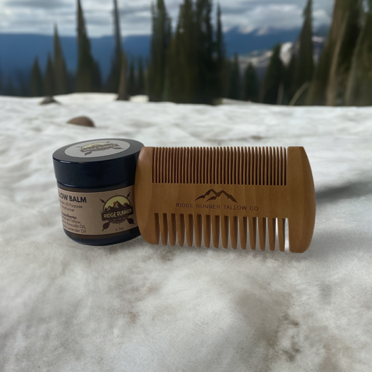 Mountain man tallow balm bundle, snow view